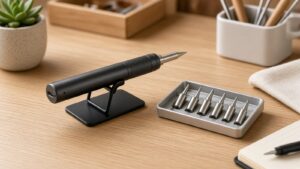 Fanttik T1 Max USB-C soldering iron kit on maker desk